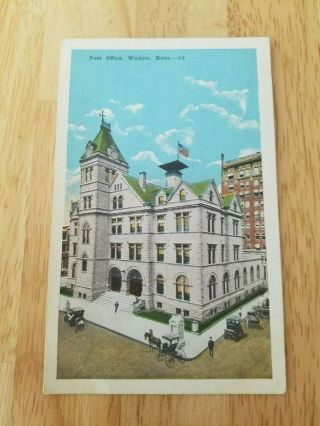 Vintage Postcard Post Office Wichita Kansas
