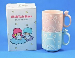 Sanrio Loot Crate Little Twin Stars Stackable Ceramic Mugs Tea Cups Pink