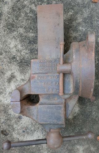 Vtg Reed Mfg Co Machinist Bench Vise No.  204 1/2,  4 1/2 " Jaws Usa 66 Lb Vice
