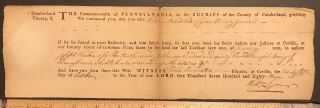 1783 Colonial Pre - Statehood,  Pennsylvania Money Document Revolutionary War Era