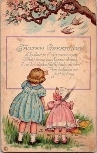 Vintage Postcard Easter Greetings Series 203 By Stecher