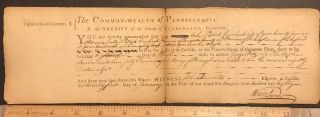 January 1780 Colonial Pre - Statehood Pennsylvania Document Revolutionary War Era