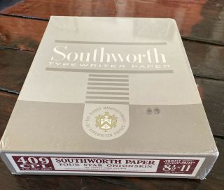 Southworth Four Star Onion Skin Typewriter Paper 500 Sheets 9lb 8.  5x11 409 Cpl