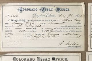 7 Assayer Docs Silver Wing Lode Snake River Summit Co,  Georgetown,  Colorado 1872 2
