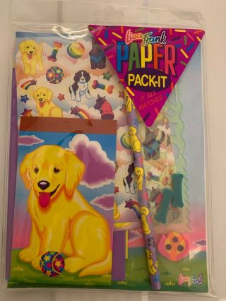 Vintage Lisa Frank Paper Pack - It Golden Retriever Stickers Pencil Notepad & More