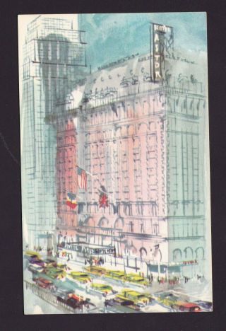 Old Vintage Postcard Of Hotel Astor Times Square York City Ny