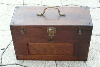 Vintage Union Wood Machinist Tool Chest Box 7 Drawer 542 Usa