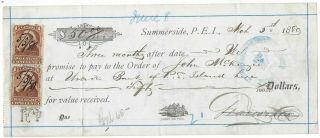 Canada Prince Edward Island Summerside Sight Bill 1880 Revenue Cgb