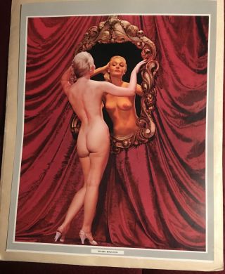 1950’s 16 X 20 Color Calendar Poster Size Sexy Pinup Risque 5987
