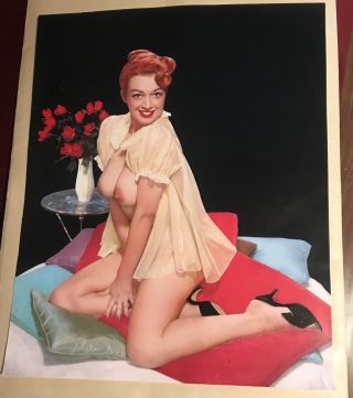 1950’s 16 X 20 Color Calendar Poster Size Sexy Pinup Risque 17