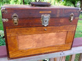 Vintage Oak 7 Drawer Machinist Tool Box / Chest Gerstner ??