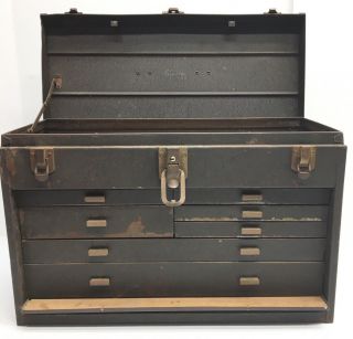 Vintage Kennedy 7 Drawer Machinist Tool Box Chest With Key & Cork Lining