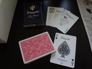 Red Vintage Aristocrat Playing Cards Linen Finish