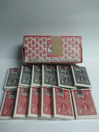 Vintage Bicycle Pinochle Red Blue 48 Playing Cardstax Stamp One Dozen