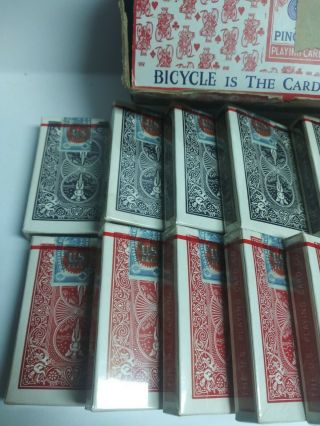 Vintage Bicycle Pinochle Red Blue 48 Playing CardsTax Stamp One Dozen 2
