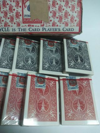 Vintage Bicycle Pinochle Red Blue 48 Playing CardsTax Stamp One Dozen 3