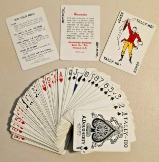 Vintage 1960s Tally - Ho No.  9 A Dougherty Playing Cards 55 Cards W/box - 1717