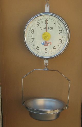 Chatillon 30 Lbs Hanging Market Store Produce Scale Type 0028 With Pan Dbl Sided