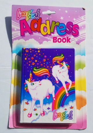Lisa Frank Markie Vintage Address Book Unicorn Rainbow