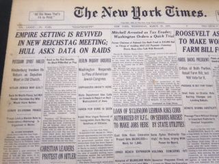 1933 March 22 York Times - Empire Setting Revived In Reichstag - Nt 5235