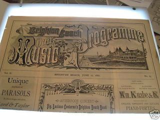 1882 Coney Island Brighton Beach Brooklyn Music Program
