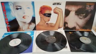 3x Eurythmics Vinyl Lp Record Albums,  Touch,  Be Yourself Tonight & 1984