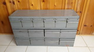 Real Equipto Usa 14 Drawers Unit Metal Parts Cabinet (11 " Deep) Two Sizes