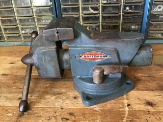 Vintage Sears Craftsman No.  5176 Bench Vise With Swivel Base.