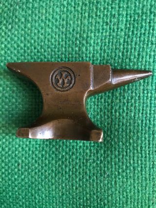 Vintage Miniature Solid Brass Anvil