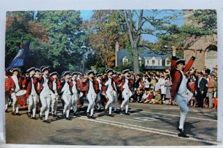 Virginia Va Williamsburg Colonial Fife Drum Corps Postcard Old Vintage Card View