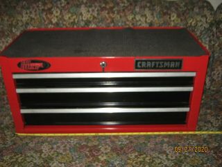 Vintage Sears Craftsman metal Tool Box Middle Chest 3 Drawer 26 