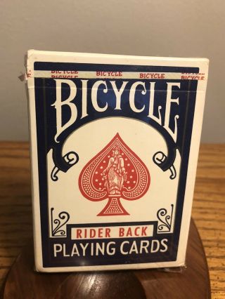 Vintage Bicycle Rider Back Blue 808 Playing Cards Factory Rare