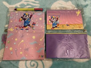 Lisa Frank Panda Painter Stationary Set Postalettes Stickers Envelopes