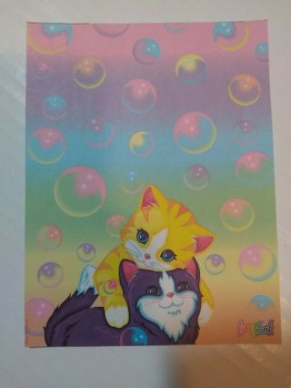 Vintage Lisa Frank Notepad 5x6.  5 Inches Kittens Bubbles 24 Pages Counted