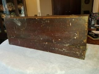 Antique Vintage Large Dovetailed Wooden Carpenters Tool Box Chest Trunk