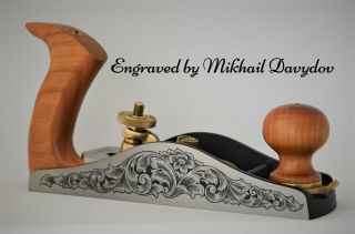 Lie Nielsen No.  164 Low Angle Smoothing Plane / Engraved by Mikhail Davydov 2