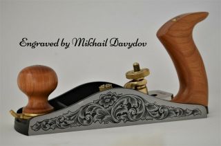 Lie Nielsen No.  164 Low Angle Smoothing Plane / Engraved by Mikhail Davydov 3