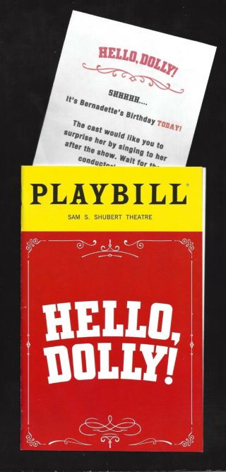 Bernadette Peters " Hello Dolly " Victor Garber 2018 Surprise Birthday Playbill