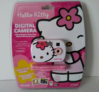 Hello Kitty Auto - Flash Digital Camera Kt7002,  Picture Studio Software & Lanyard