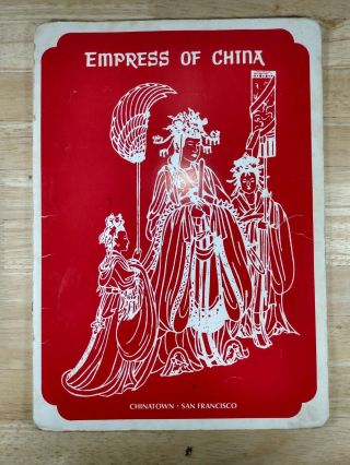 Empress Of China Chinese Restaurant Menu China Town San Francisco As - Is