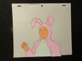 Real Ghostbusters Cartoon Animation 10.  5x9 " Cel - Ray In Bunny Suit A4 - 5