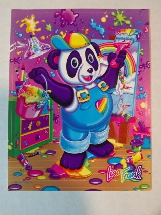 Vintage Lisa Frank Jumbo Sticker S626 Painter Panda