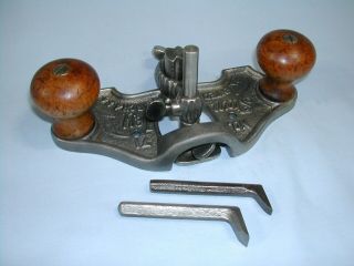 Early Stanley No.  71 Router Plane W/ 2 Cutters,  1884 Patent.