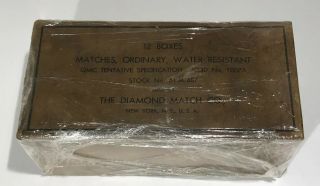 Mre Vintage Military 12 Boxes Matches,  Ordinary,  Water Resistant 51 - M - 487