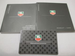 Tag Heuer Automatic Chronograph Watch Cal 7750 Instruction/guarantee Books Card