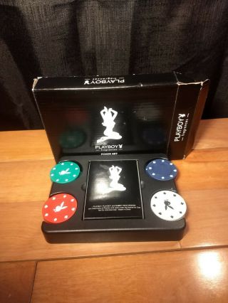 Rare Playboy Fragrance Poker Set Chips And Pictorial Playing Cards