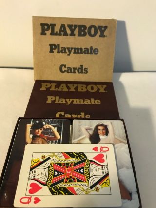 Vintage 1973 Playboy 2 Deck Set Playmate Playing Cards - Still & Outer Box