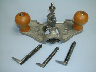 Extra Stanley No.  71 Router Plane With 3 Cutters / Blades