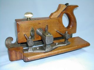 Kimberley & Sons Screw Arm Patented Plow Plane w/ 8 Irons / Cutters 2