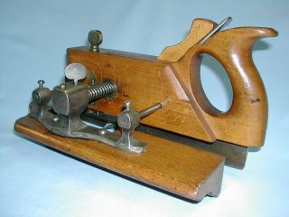 Kimberley & Sons Screw Arm Patented Plow Plane w/ 8 Irons / Cutters 3